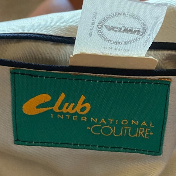 Club International Couture Wool Blazer Double Breasted Navy Blue Size 42 Tall - Picture 10 of 16